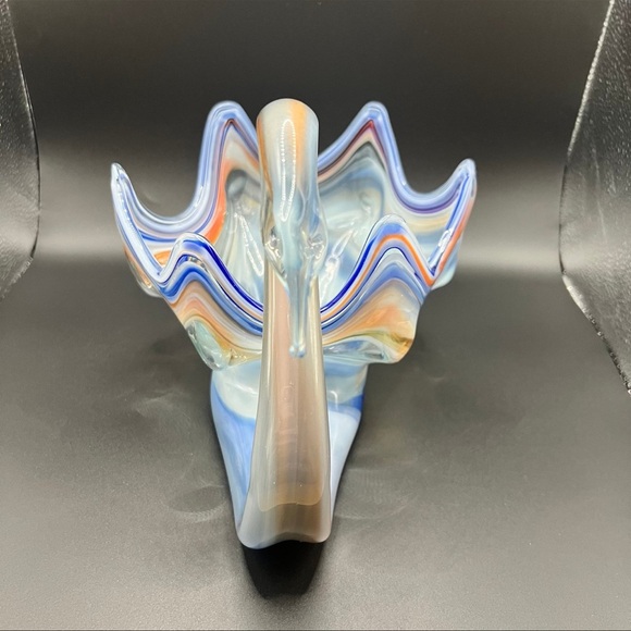 Vintage Hand-blown Art Glass Swan Bowl/Planter - Picture 8 of 11